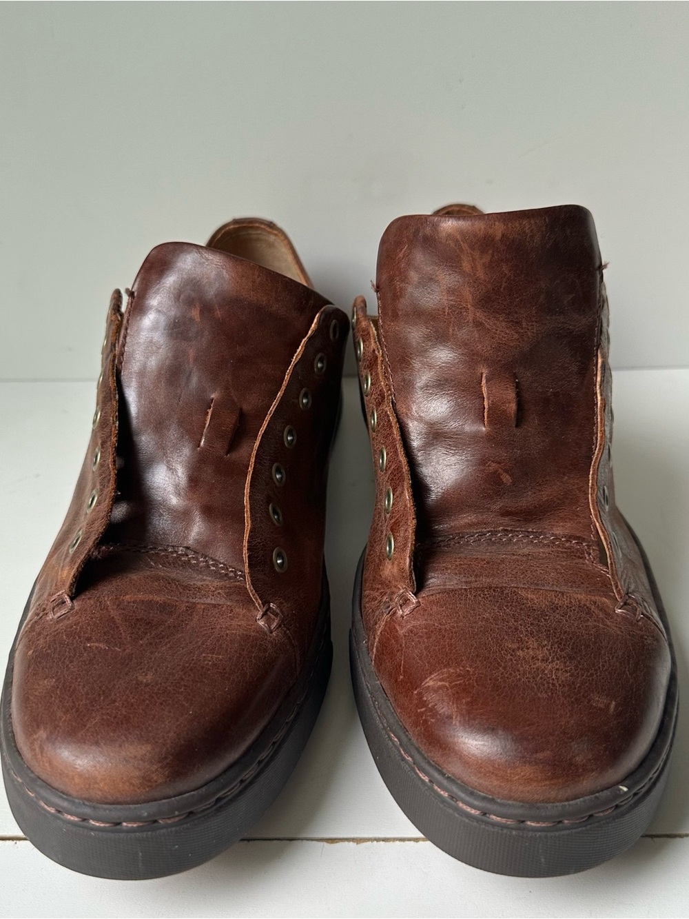 Børn Men's Brown Leather Casual Lace-Up Sneakers Shoes Size 11.5 M H38680
